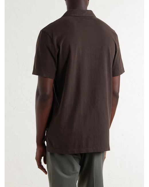 James Perse Black Supima Cotton-jersey Polo Shirt for men