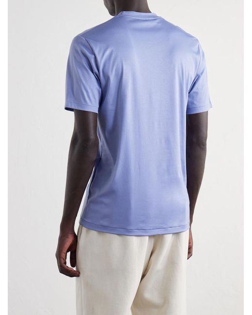 Zimmerli of Switzerland Blue Cotton-Jersey T-Shirt for men