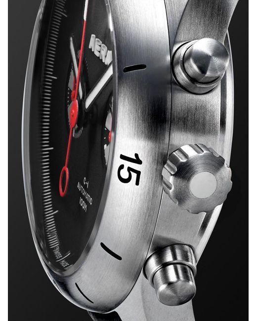 Aera Black C-1 Rennsport Limited Edition Automatic Chronograph Stainless Steel Watch for men