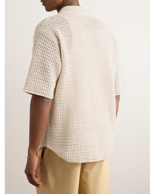 Auralee White Open-knit Cotton Shirt for men