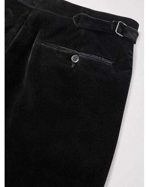 Polo Ralph Lauren Black Slim-fit Straight-leg Cotton-velvet Suit Trousers for men