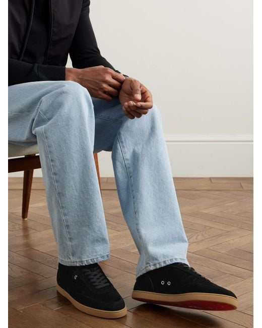 Christian Louboutin Black Tutti Rui Suede Sneakers for men