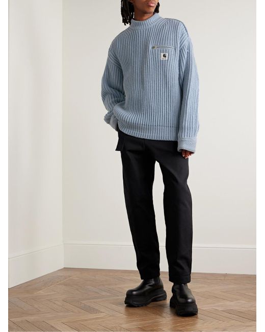 Sacai Carhartt Wip Detroit Ribbed Wool And Nylon-blend Sweater in
