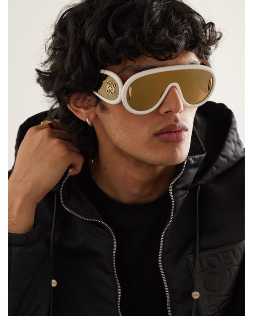 Loewe Natural Paula's Ibiza Wave Mask Oversized D-frame Embellished Acetate Sunglasses for men