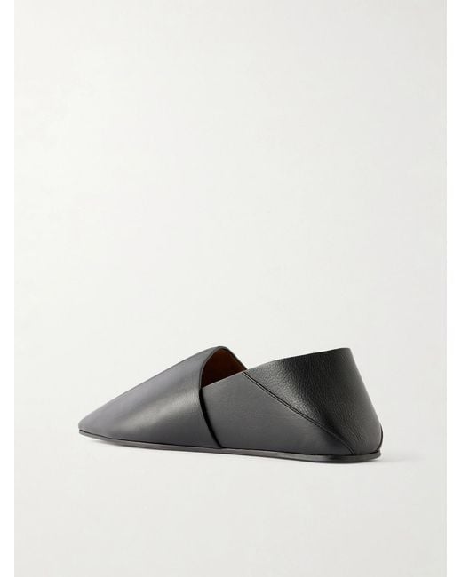 Loewe Black Origami Leather Slippers for men