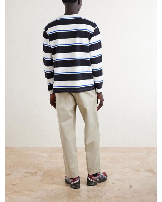 Neighborhood Blue Logo-Embroidered Striped Cotton-Jersey Sweater for men