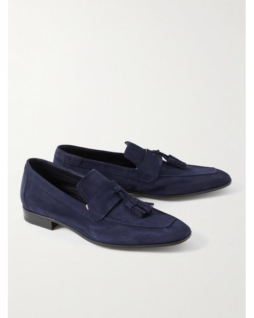 Berluti Blue Nubuck Tasselled Loafers for men