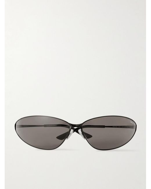 Balenciaga Gray Cat-eye Metal Sunglasses for men