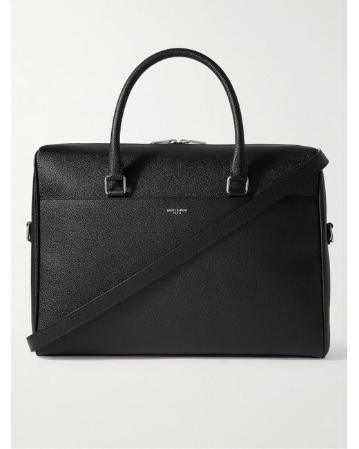Saint Laurent Black Full-grain Leather Briefcase for men