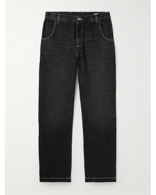 mfpen Black Regular Straight-leg Organic Jeans for men