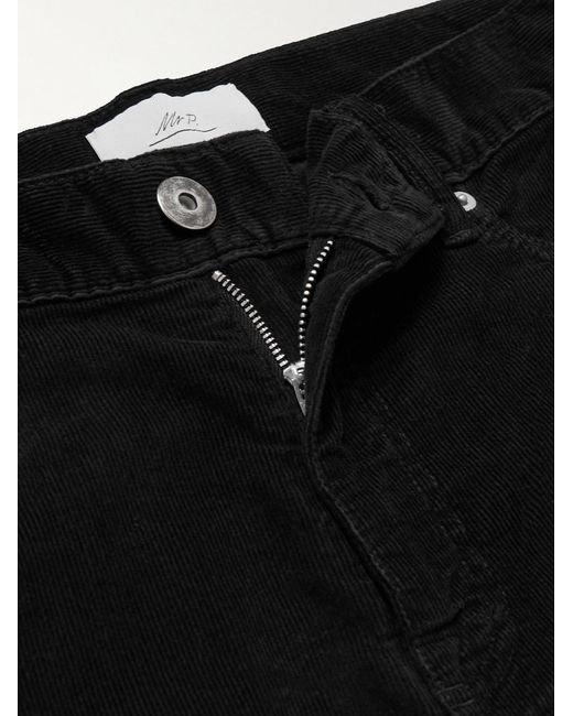 Mr P. Black Samuel Straight-Leg Cotton-Blend Corduroy Trousers for men