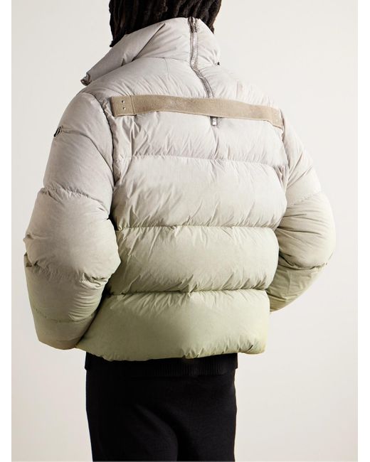 Rick Owens Natural Moncler Cyclopic Quilted Padded Ombré Shell Down Jacket for men