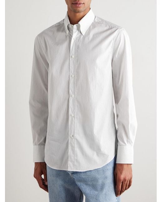 Camicia Slim-Fit di Brunello Cucinelli in White da Uomo