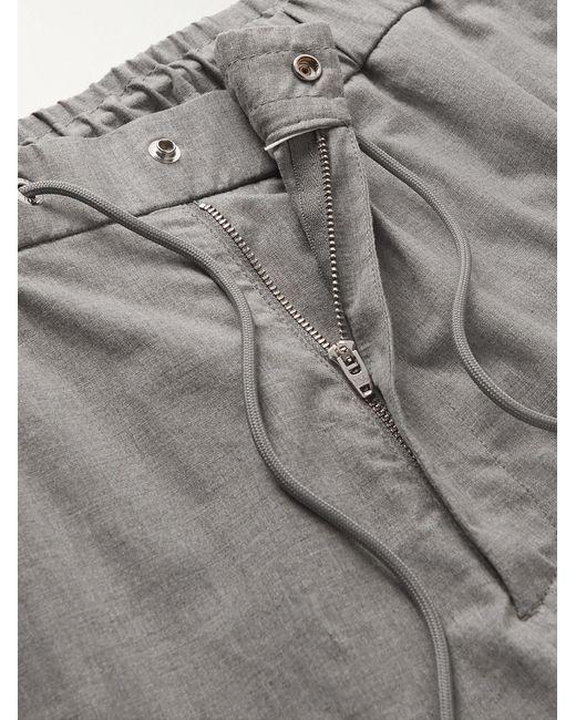 Moncler Gray Tapered Stretch-Cotton Trousers for men