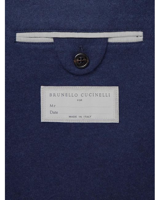 Brunello Cucinelli Unstrukturiertes Sakko aus meliertem Kaschmir-Jersey in Blue für Herren