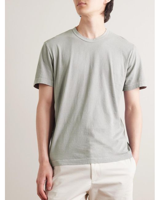 T-shirt in jersey di cotone pettinato di James Perse in Gray da Uomo