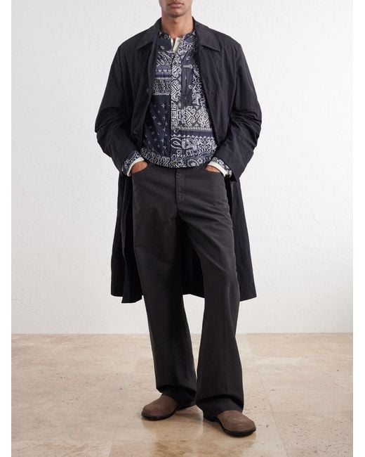 Kapital Blue Bandana-Print Patchwork Cotton Overshirt for men