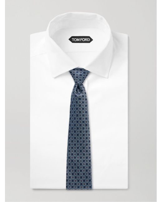 Canali Blue 8cm Silk-jacquard Tie for men