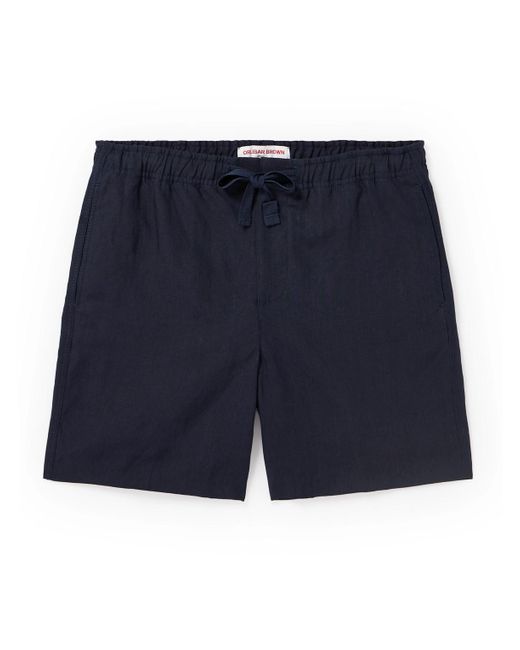 Orlebar Brown Blue Alex Straight-leg Linen Drawstring Shorts for men