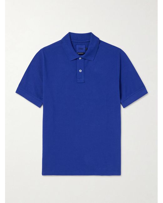 Drake's Polohemd aus Baumwoll-Piqué in Blue für Herren