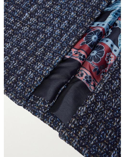 Etro Blue Soho Wool Overcoat for men