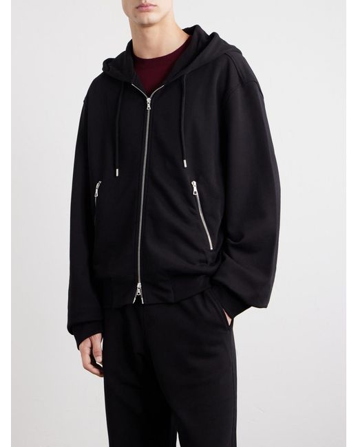 Dries Van Noten Blue Cotton-Jersey Zip-Up Hoodie for men