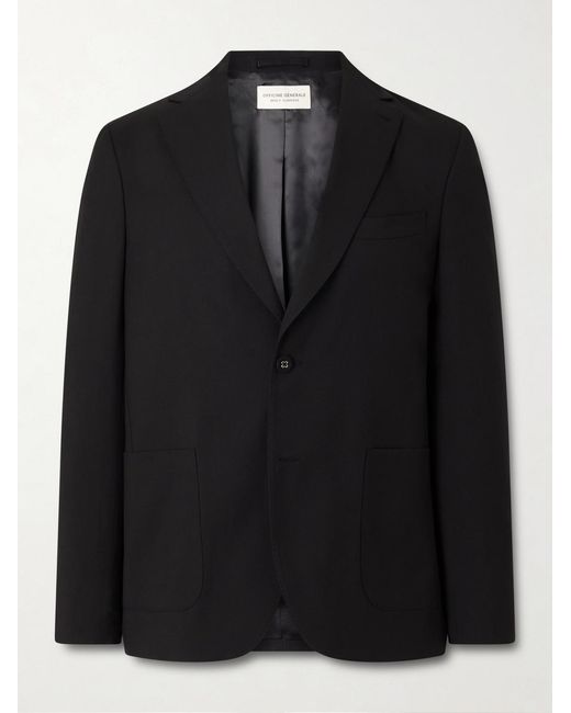 Officine Generale Black Arthus Wool Suit Jacket for men