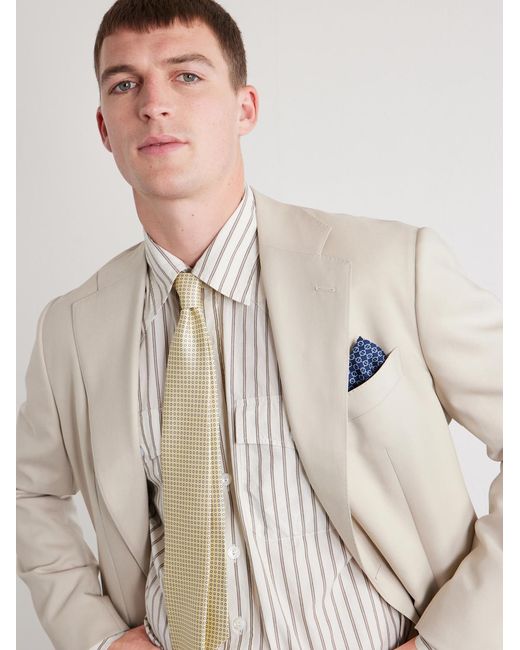 Drake's White 8cm Mini Circles Printed Silk Tie for men