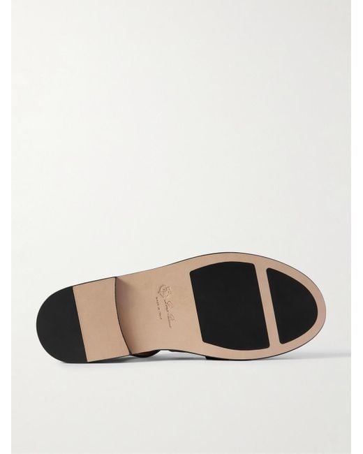 Loro Piana Black Maxime Walk Leather Sandals for men