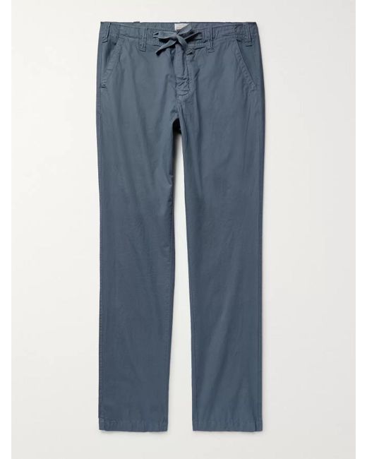 Hartford Blue Troy Slim-fit Cotton Drawstring Trousers for men