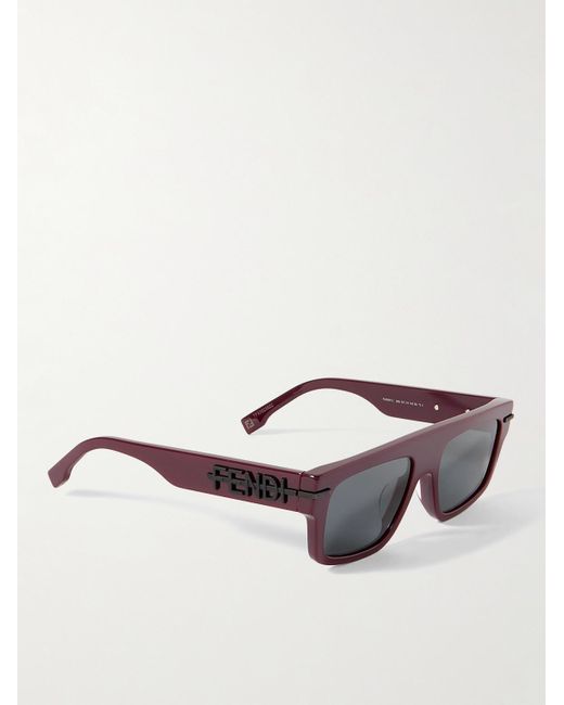 Fendi Red Graphy D-frame Acetate Sunglasses for men
