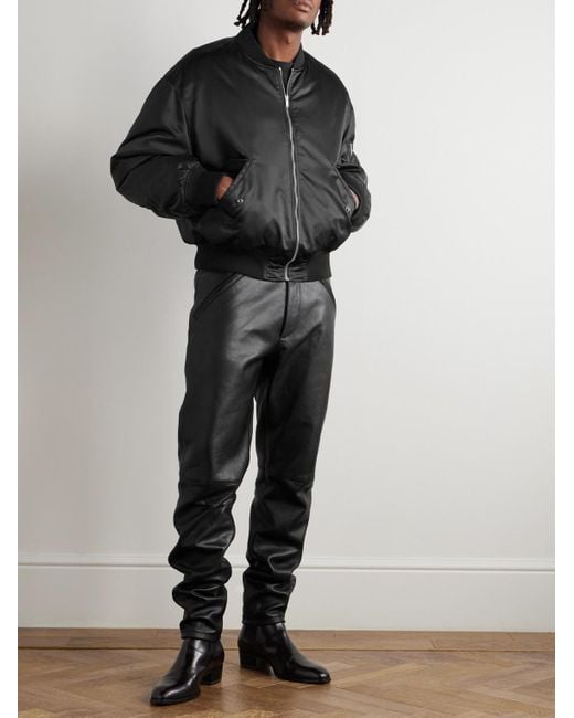Saint Laurent Black Recycled-shell Bomber Jacket for men