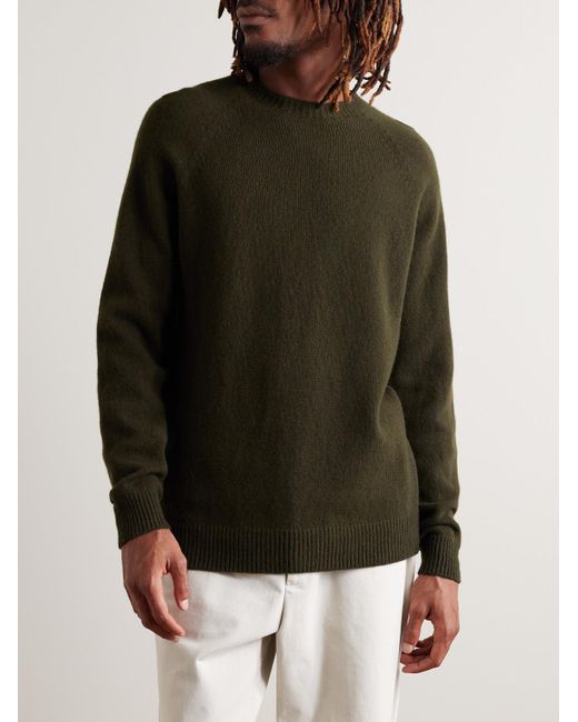 Sunspel Green Wool Sweater for men