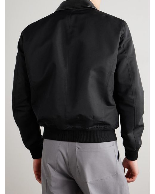 Tom Ford Black Coated Cotton-Canvas Bomber Jacket for men