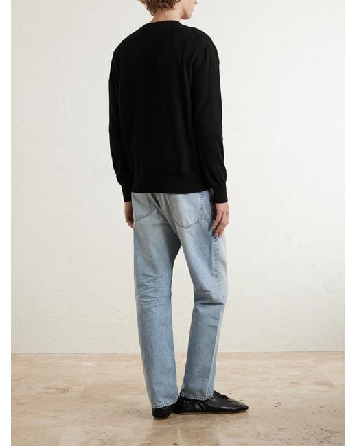 Saint Laurent Black Cotton Sweater for men