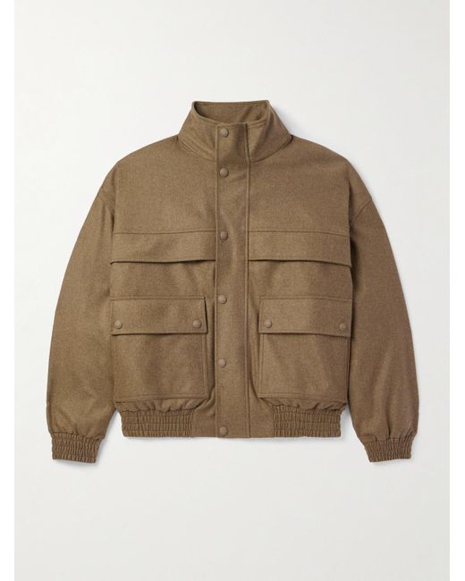 Loro Piana Natural Tristar Wool And Cashmere-Blend Flannel Bomber Jacket for men