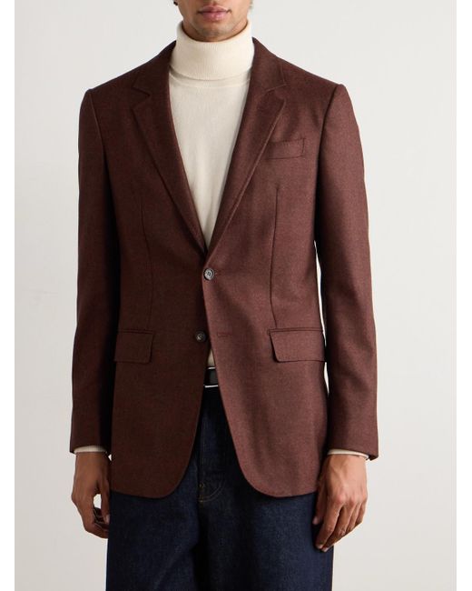 Gabriela Hearst Brown Irving Wool And Cashmere-Blend Flannel Suit Jacket for men