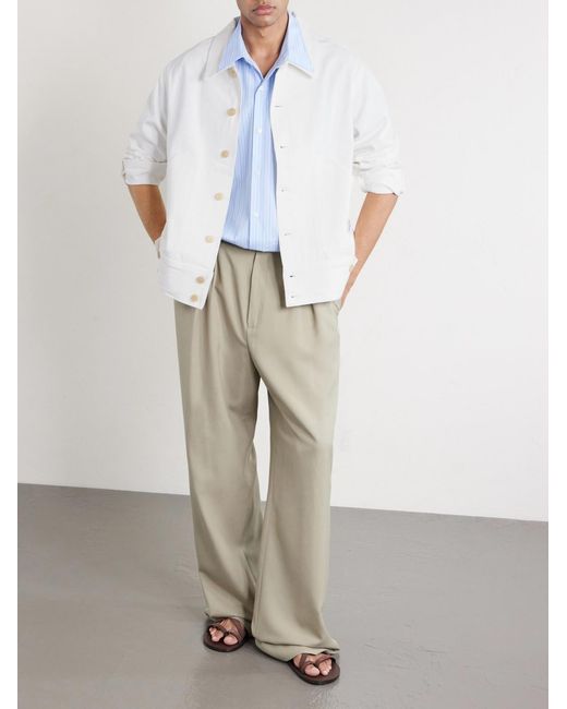 Bode White Knolly Brook Logo-appliquéd Cotton-twill Jacket for men