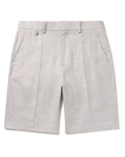 Agnona Gray Straight-leg Linen-twill Bermuda Shorts for men