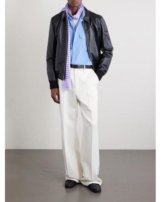 Tom Ford Blue Cotton And Silk-blend Shirt for men