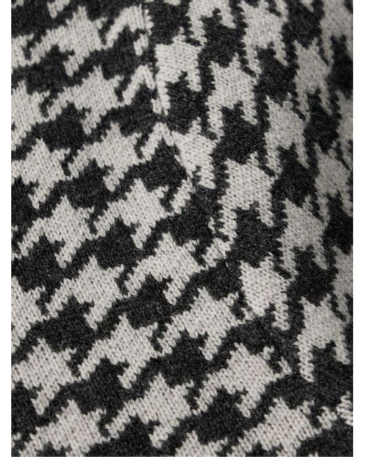 Club Monaco Black Houndstooth Jacquard-knit Wool Sweater for men