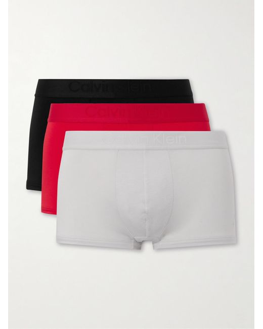 Calvin Klein White Three-pack Stretch Lyocell-blend Boxer Briefs for men