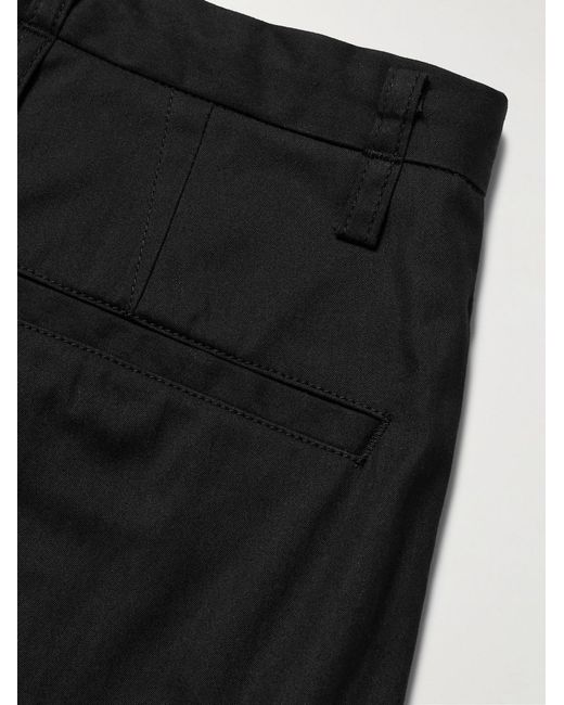 (w)taps Black Straight-Leg Cotton And Nylon-Blend Drawstring Cargo Trousers for men