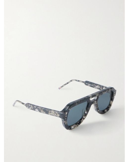 Thom Browne Blue Aviator-Style Tortoiseshell Acetate Sunglasses for men