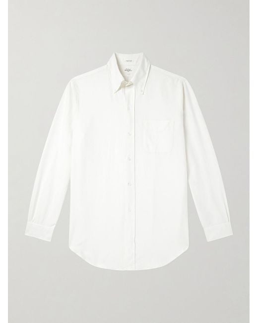 Hartford White Cotton-Oxford Shirt for men