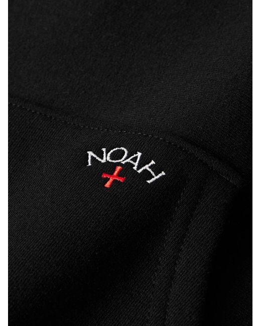 Felpa in jersey di cotone con cappuccio e logo ricamato di Noah NYC in Black da Uomo