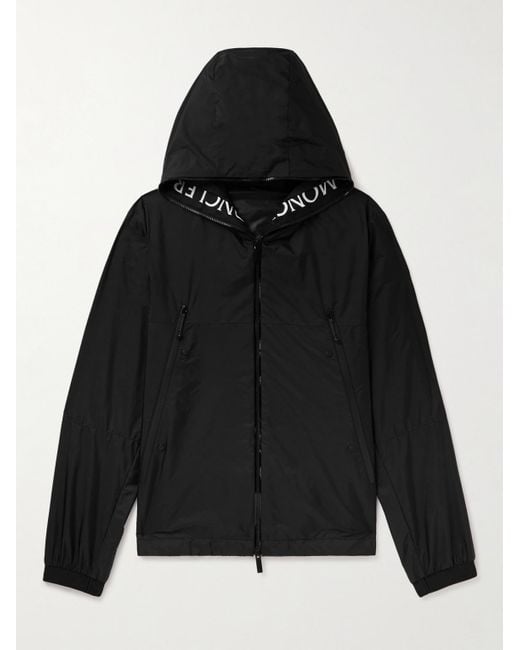 Moncler Black Junichi Logo-appliquéd Shell Hooded Jacket for men