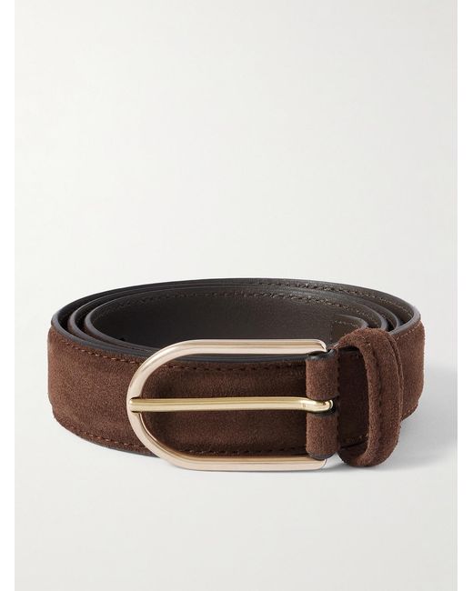 Andersons Brown 3Cm Suede Belt for men