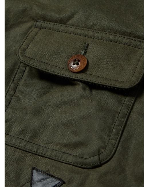 Polo Ralph Lauren Green Polo Country Corduroy And Leather-Trimmed Waxed Cotton-Canvas Field Jacket for men