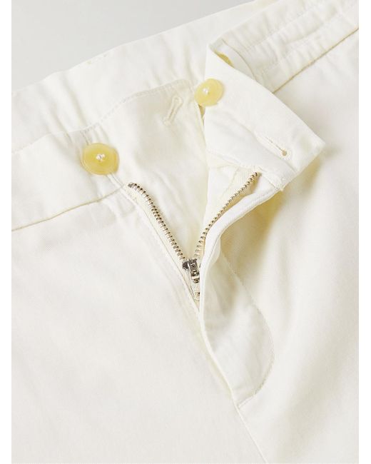 Canali Gerade geschnittene Hose aus Twill aus einer Lyocell-Mischung in White für Herren